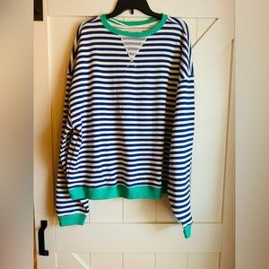 Free People Striped Crewneck